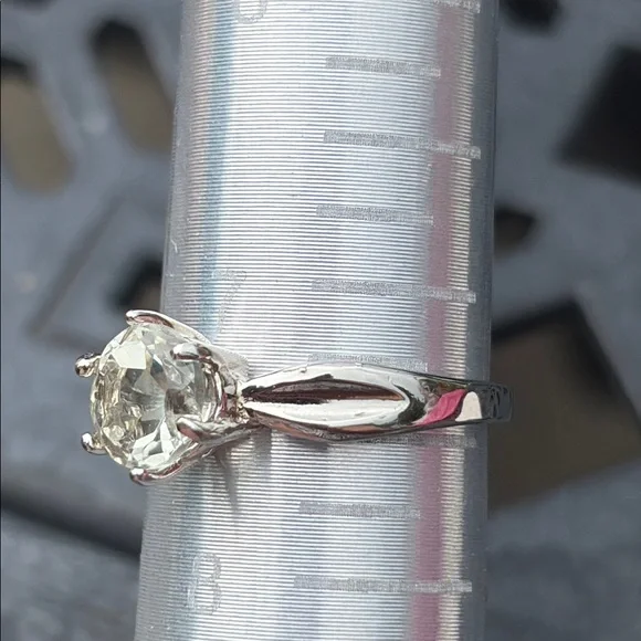 Natural Round ~1ct Prasiolite & Diamond Ring Sterling Silver Size 7.5 - Picture 12 of 14